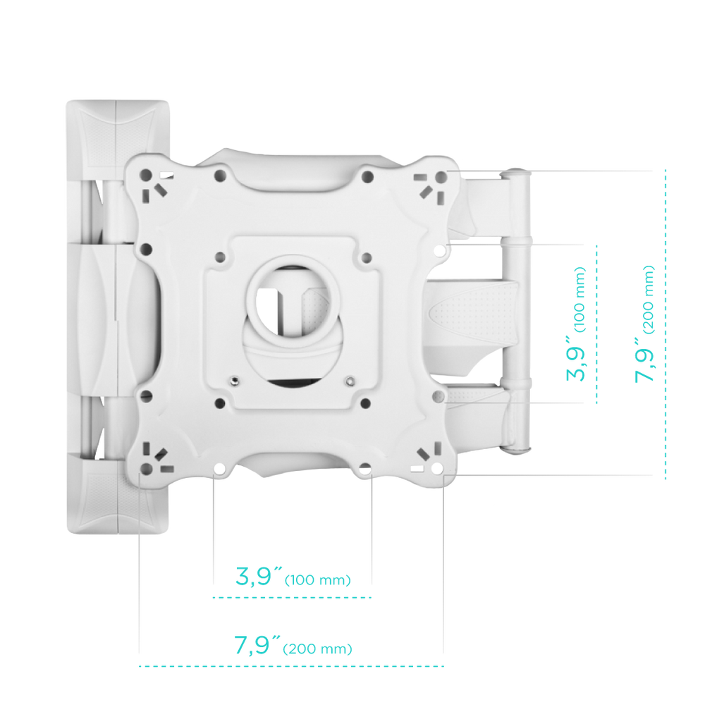 Full Motion TV Wall Mount for 17" to 43-inch Screens up to 77 lbs ONKRON NP28, White