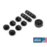 Cable Management Clips & Fastening Tape Pack of 8 Clips 1 Tape ONKRON CM1, Black