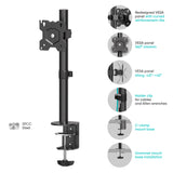 Monitor Desk Mount for 13"-34" Screens up to 17.6 lb. ONKRON D101E, Black