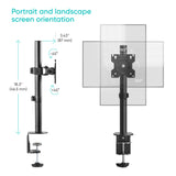 Monitor Desk Mount for 13"-34" Screens up to 17.6 lb. ONKRON D101E, Black