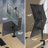 Dual Monitor Mount for 2 Screens up to 35.2 lb. Stacked ONKRON D208E, Black