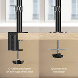 Dual Monitor Mount for 2 Screens up to 35.2 lb. Stacked ONKRON D208E, Black