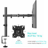 Dual Monitor Mount for 13"-32" Screens up to 17.6 lb. Each ONKRON D221E, Black