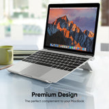 Aluminum Laptop Stand Holder Adjustable for 10"-15.8" Laptops ONKRON DN01, Silver