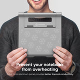 Aluminum Laptop Stand Holder Adjustable for 10"-15.8" Laptops ONKRON DN01, Silver