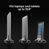 Vertical Laptop Stand Adjustable Dock for Laptops up to 15.8” ONKRON DN02, Silver