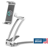 Cell Phone Stand Tablet Holder for 4.7”-11" Screens up to 2.4 lbs Adjustable ONKRON DS-01, Silver