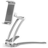 Cell Phone Stand Tablet Holder for 4.7”-11" Screens up to 2.4 lbs Adjustable ONKRON DS-01, Silver