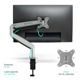 Monitor Desk Mount for 13"-34" LED LCD Monitors up to 19.8 lb. ONKRON G100, Silver