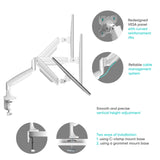 Monitor Desk Mount for 13"-32" LED LCD Monitors up to 19.8 lb. ONKRON G100, White