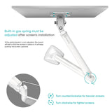Monitor Desk Mount for 13"-32" LED LCD Monitors up to 19.8 lb. ONKRON G100, White