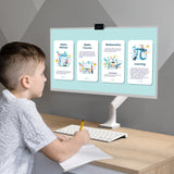 Monitor Desk Mount for 13"-32" LED LCD Monitors up to 19.8 lb. ONKRON G100, White