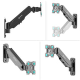 Full Motion Gas Spring TV Wall Mount for 13" to 32-inch Screens up to 17.6 lbs ONKRON G120, Black