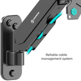 Full Motion Gas Spring TV Wall Mount for 13" to 32-inch Screens up to 17.6 lbs ONKRON G120, Black