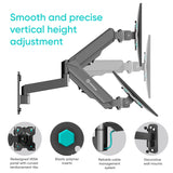Full Motion Gas Spring TV Wall Mount for 13" to 32-inch Screens up to 17.6 lbs ONKRON G150, Black