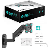Full Motion Gas Spring TV Wall Mount for 13" to 32-inch Screens up to 17.6 lbs ONKRON G150, Black