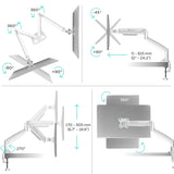 Dual Monitor Desk Mount Stand for 13"-32" Screens up to 19.8 lb. ONKRON G200, Silver
