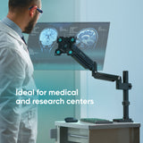 Single Monitor Desk Mount for 13'' to 34 Inch LCD LED Screens up to 26.5 lbs. ONKRON G75, Black.