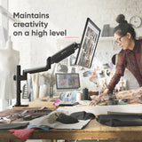 Single Monitor Desk Mount for 13'' to 34 Inch LCD LED Screens up to 26.5 lbs. ONKRON G75, Black.