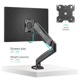 Monitor Desk Mount for 13"-32" LCD LED OLED Screens up to 17.6 lb. ONKRON G80, Black