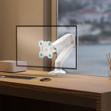 Monitor Desk Mount for 13"-32" LCD LED OLED Screens up to 17.6 lb. ONKRON G80, White