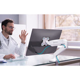 Monitor Desk Mount for 13"-32" LCD LED OLED Screens up to 17.6 lb. ONKRON G80, White