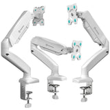 Monitor Desk Mount for 13"-32" LCD LED OLED Screens up to 17.6 lb. ONKRON G80, White