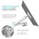 Monitor Desk Mount for 13"-32" LCD LED OLED Screens up to 17.6 lb. ONKRON G80, White