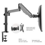 Dual Monitor Arm Desk Mount for 13”-32" Screens up to 17.6 lb. ONKRON G140, Black
