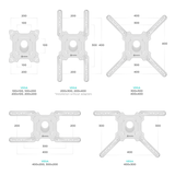 Full Motion TV Wall Mount for 32" to 65-inch Screens up to 77 lbs ONKRON M4, White