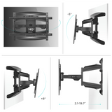 Full Motion TV Wall Mount for 40" to 75-inch Screens up to 100 lbs ONKRON M6L, Black