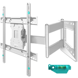 Full Motion TV Wall Mount for 40" to 75-inch Screens up to 150 lbs ONKRON M7L, White