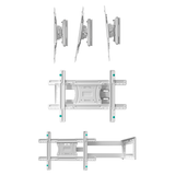 Full Motion TV Wall Mount for 40" to 75-inch Screens up to 150 lbs ONKRON M7L, White