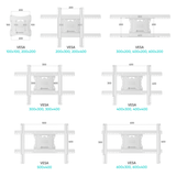 Full Motion TV Wall Mount for 40" to 75-inch Screens up to 150 lbs ONKRON M7L, White