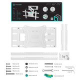 Full Motion TV Wall Mount for 40" to 75-inch Screens up to 150 lbs ONKRON M7L, White