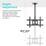 Ceiling TV Mount Tilt Swivel for 32" to 80-inch Screens up to 150 lb ONKRON N1L, Black
