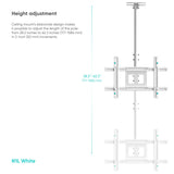 Ceiling TV Mount Tilt Swivel for 32" to 80-inch Screens up to 150 lb ONKRON N1L, White
