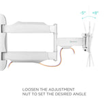 Full Motion TV Wall Mount for 17" to 43-inch Screens up to 77 lbs ONKRON NP28, White