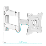 Full Motion TV Wall Mount for 17" to 43-inch Screens up to 77 lbs ONKRON NP28, White
