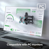 Full Motion TV Wall Mount for 10" to 35-inch Screens up to 55 lbs ONKRON R4, Black