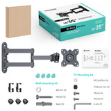 Full Motion TV Wall Mount for 10" to 35-inch Screens up to 55 lbs ONKRON R4, Black