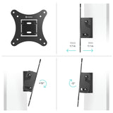 Tilting TV Wall Mount for 10"-27"  up to 44 lbs Flat Panel TVs Digital Panels ONKRON SN31, Black