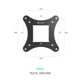 Tilting TV Wall Mount for 10"-27"  up to 44 lbs Flat Panel TVs Digital Panels ONKRON SN31, Black