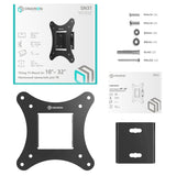 Tilting TV Wall Mount for 10"-27"  up to 44 lbs Flat Panel TVs Digital Panels ONKRON SN31, Black
