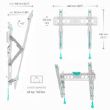 Tilting TV Wall Mount for 35" to 65-inch Screens 16" up to 150 lbs Stud Walls ONKRON TM5, White