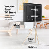 Artistic Easel Tripod TV Stand for 32” – 65 Inch  up to 77 lbs ONKRON TS1220, White