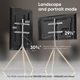 Artistic Easel Tripod TV Stand for 32” – 65 Inch  up to 77 lbs ONKRON TS1220, White