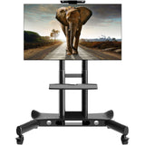 Mobile TV Stand Rolling TV Cart  for 40” – 70 inch Screens up to 100 lbs ONKRON TS1551, Black