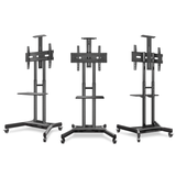 Mobile TV Stand Rolling TV Cart  for 40” – 70 inch Screens up to 100 lbs ONKRON TS1551, Black