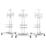 Mobile TV Stand Rolling TV Cart for 40” – 70 inch Screens up to 100 lbs ONKRON TS1552, White